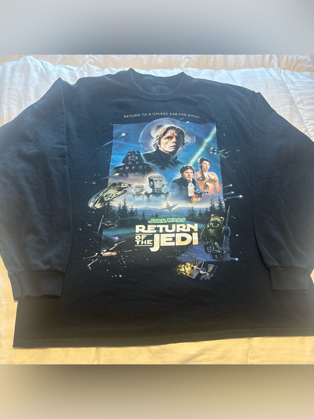 Return of the Jedi Star Wars Double Sided W/ Crawl Long Sleeve Shirt Large